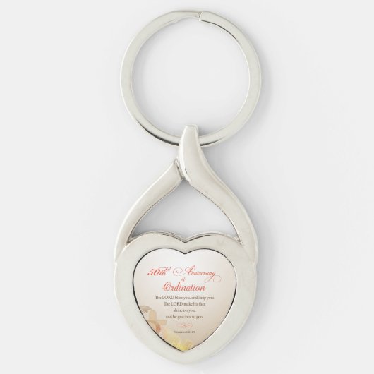 Priest, 50ste Jubileum van Ordination Blessing Sleutelhanger (Voorkant)