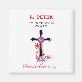 Priest 50th Ordination Jubileum Black Cross Magneet