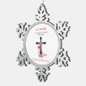 Priest 50th Ordination Jubileum Black Cross Tin Sneeuwvlok Ornament (Rechts)