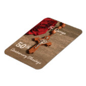 Priest 50th Ordination Jubileum Roos and Rosary Magneet (Linkerzijde)