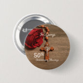 Priest 50th Ordination Jubileum Roos and Rosary Ronde Button 5,7 Cm (Voorkant /achterkant)