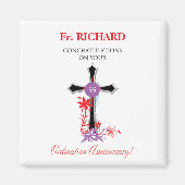 Priest 55th Ordination Jubileum Black Cross Magneet (Voorkant)