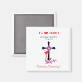Priest 55th Ordination Jubileum Black Cross Magneet (Voorkant / Achterkant)
