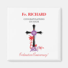 Priest 55th Ordination Jubileum Black Cross Magneet