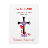 Priest 55th Ordination Jubileum Black Cross Magneet (Verticaal)
