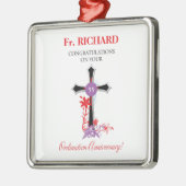 Priest 55th Ordination Jubileum Black Cross Metalen Ornament (Links)