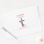 Priest 55th Ordination Jubileum Black Cross Rechthoekige Sticker (Envelop)