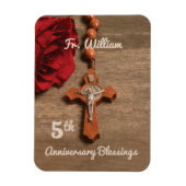 Priest 5th Ordination Jubileum Roos and Rosary Magneet (Verticaal)