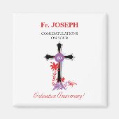 Priest 60th Ordination Jubileum Black Cross Magneet (Voorkant)
