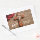 Priest 60th Ordination Jubileum Roos and Rosary Rechthoekige Sticker (Envelop)