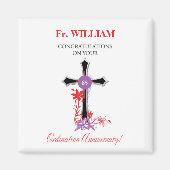 Priest 65th Ordination Jubileum Black Cross Magneet (Voorkant)