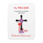 Priest 65th Ordination Jubileum Black Cross Magneet (Verticaal)