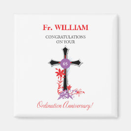 Priest 65th Ordination Jubileum Black Cross Magneet
