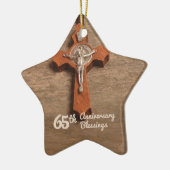 Priest 65th Ordination Jubileum Roos and Rosary Keramisch Ornament (Links)