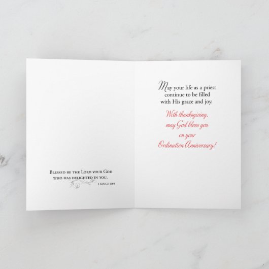 Priest 70th Ordination Jubileum Black Cross Kaart (Binnen)