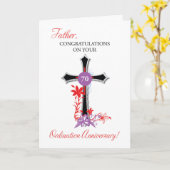 Priest 70th Ordination Jubileum Black Cross Kaart (Gele Bloem)