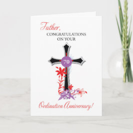 Priest 70th Ordination Jubileum Black Cross Kaart
