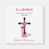 Priest 70th Ordination Jubileum Black Cross Magneet (Voorkant)