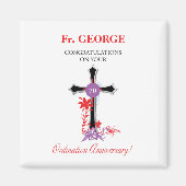 Priest 70th Ordination Jubileum Black Cross Magneet (Voorkant)