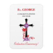 Priest 70th Ordination Jubileum Black Cross Magneet (Verticaal)