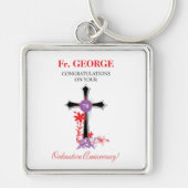Priest 70th Ordination Jubileum Black Cross Sleutelhanger (Voorkant)