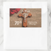 Priest 70th Ordination Jubileum Roos and Rosary Rechthoekige Sticker (Tas)
