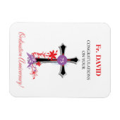 Priest 75th Ordination Jubileum Black Cross Magneet (Horizontaal)
