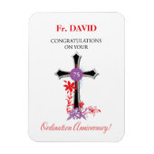 Priest 75th Ordination Jubileum Black Cross Magneet (Verticaal)