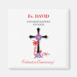 Priest 75th Ordination Jubileum Black Cross Magneet