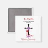 Priest 75th Ordination Jubileum Black Cross Magneet (Voorkant / Achterkant)