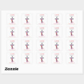 Priest 75th Ordination Jubileum Black Cross Vierkante Sticker (Vel)