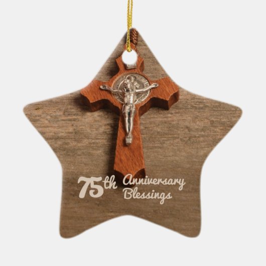 Priest 75th Ordination Jubileum Roos and Rosary Keramisch Ornament (Voorkant)