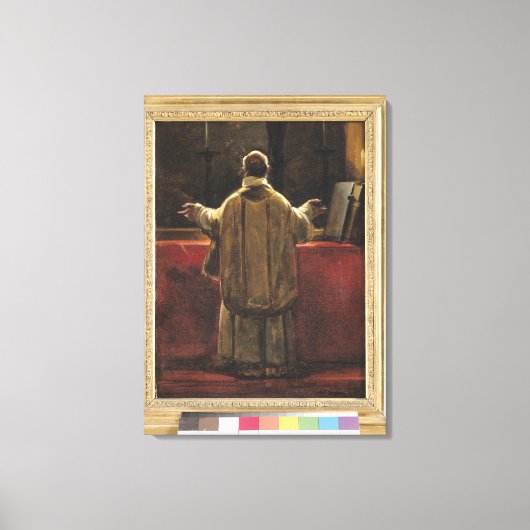 Priest bij de Altar Canvas Afdruk (Voorkant)