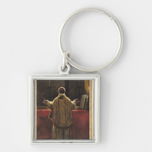 Priest bij de Altar Sleutelhanger (Voorkant)