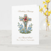 Priest Birthday Blessings Celebration Virgin Mary Kaart (Gele Bloem)