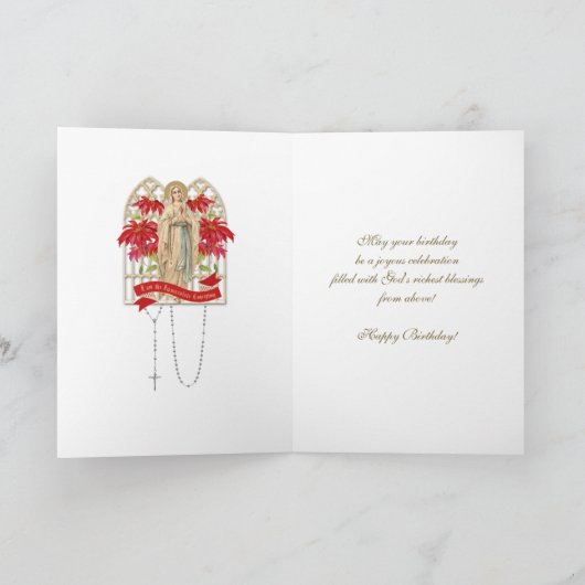Priest Birthday Blessings Celebration Virgin Mary Kaart (Binnen)