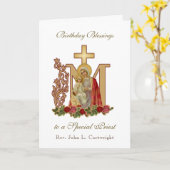 Priest Birthday Blessings Celebration Virgin Mary Kaart (Gele Bloem)