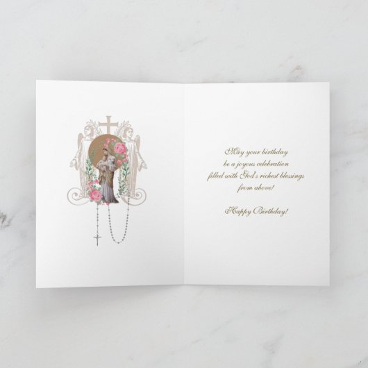 Priest Birthday Blessings Celebration Virgin Mary Kaart (Binnen)