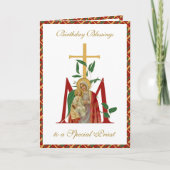 Priest Birthday Celebration Virgin Mary Jesus Card Kaart (Voorkant)