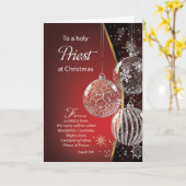 Priest Christmas Bible Quote Ornamenten Kaart (Gele Bloem)