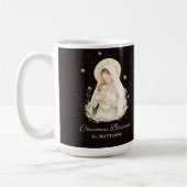 Priest Christmas Blessings Madonna Child Black Koffiemok (Links)