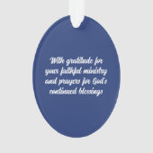 Priest Christmas Blessings, Nativity Scene on Blue Ornament (achterkant)