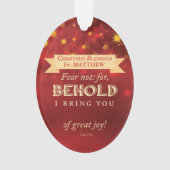 Priest Christmas Blessings Red, Gold Stars Ornament (voorkant)