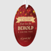 Priest Christmas Blessings Red, Gold Stars Ornament (voorkant)
