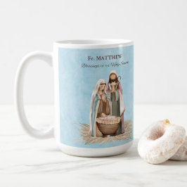 Priest Christmas Blessings Thanks Nativity Scene Koffiemok
