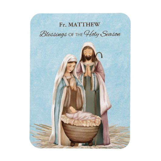 Priest Christmas Blessings Thanks Nativity Scene Magneet (Verticaal)