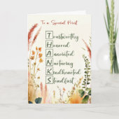 Priest Clergy Appreciation Day Bedankt Acrostiek Kaart (Voorkant)