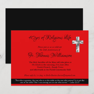 Priest Deacon 40th Ordination Jubileum Ruby Kaart