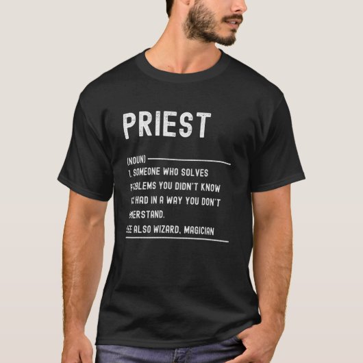 Priest Definition S Funny Job Title T-shirt (Voorkant)