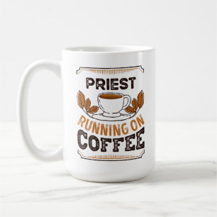 Priest die loopt op Coffee Caffeine Gift Koffiemok